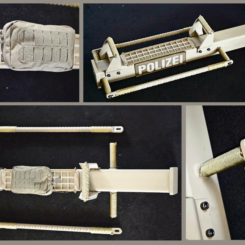 Taktische Ramme groß mit 30 Kg Schlagkraft - robustes Breaching Tool mit Dual Strike Schwungmasse und Paracord-Griffen für Polizei und Spezialeinheiten